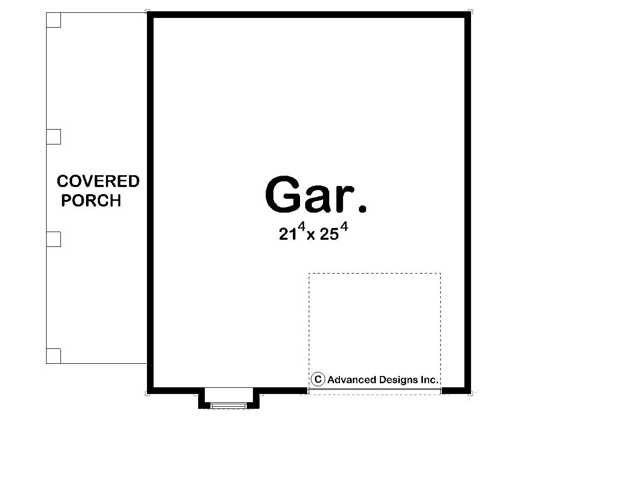 Floor Plan First Story of Garage Plan #100-1002