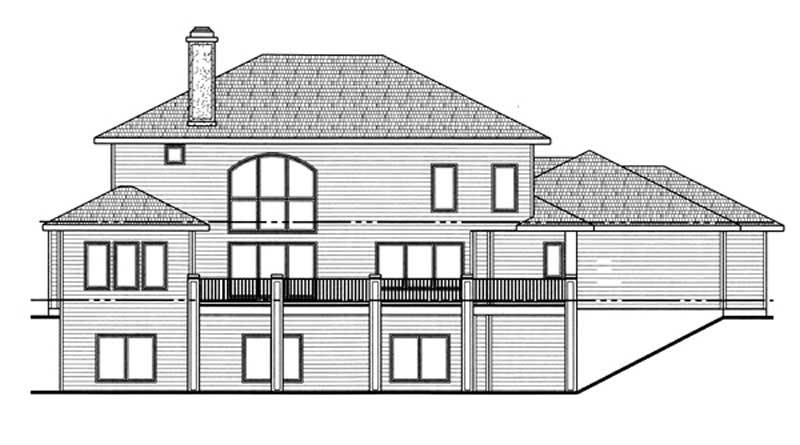 Home Plan Rear Elevation of this 4-Bedroom,3365 Sq Ft Plan -100-1020