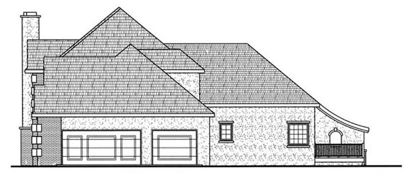 Home Plan Rear Elevation of this 4-Bedroom,4197 Sq Ft Plan -100-1021
