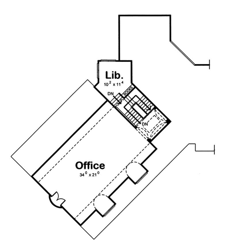 Floor Plan Second Story of Country Plan #100-1022