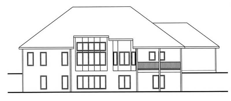 Home Plan Rear Elevation of this 2-Bedroom,2109 Sq Ft Plan -100-1031