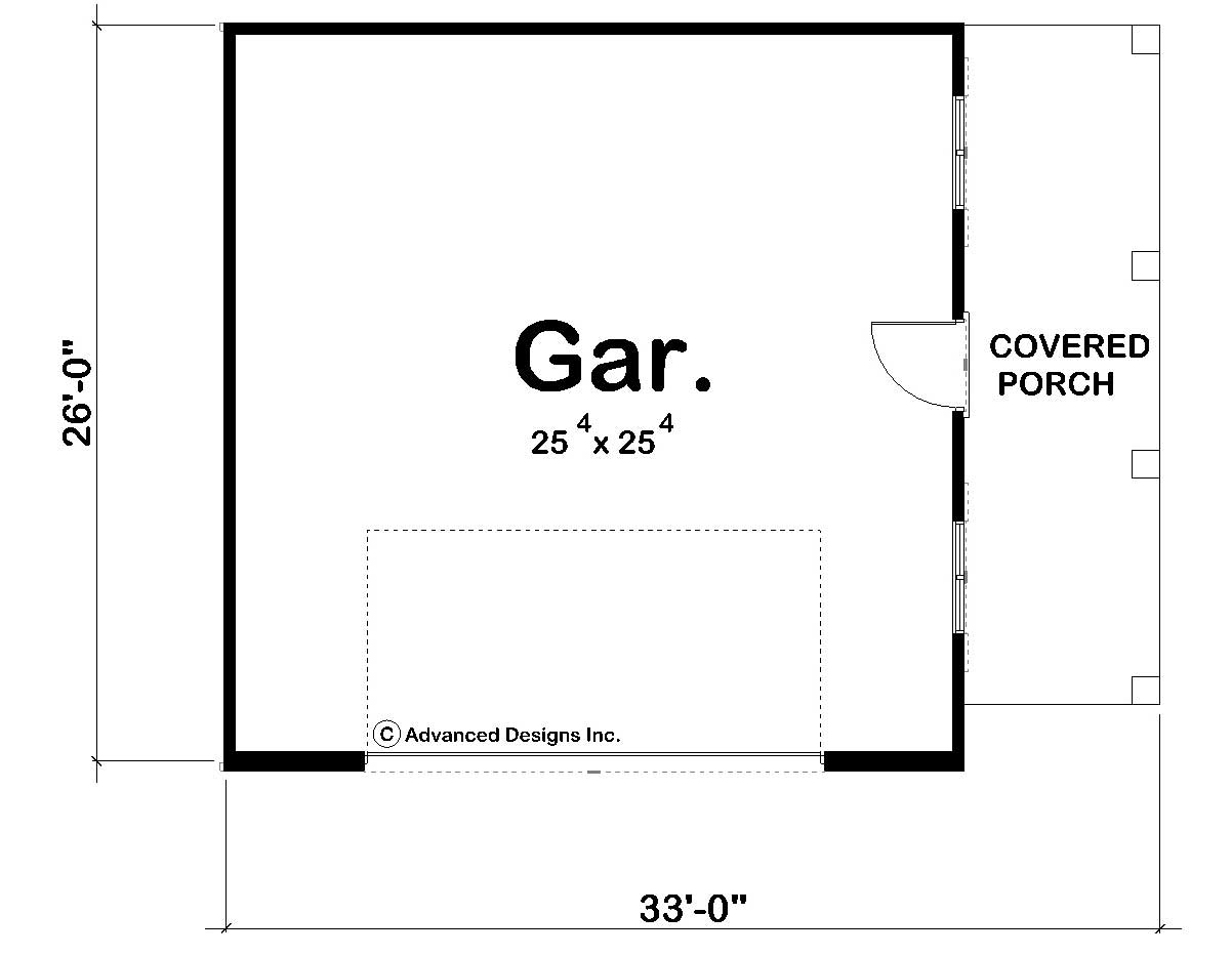 Floor Plan First Story of Garage Plan #100-1034