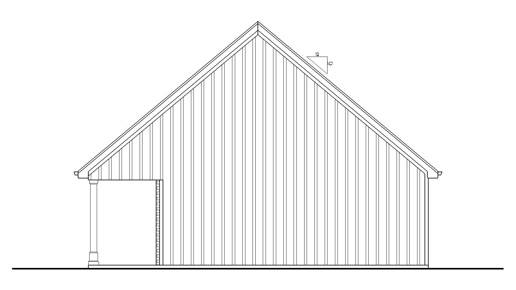 Home Plan Rear Elevation of this 0-Bedroom,676 Sq Ft Plan -100-1034