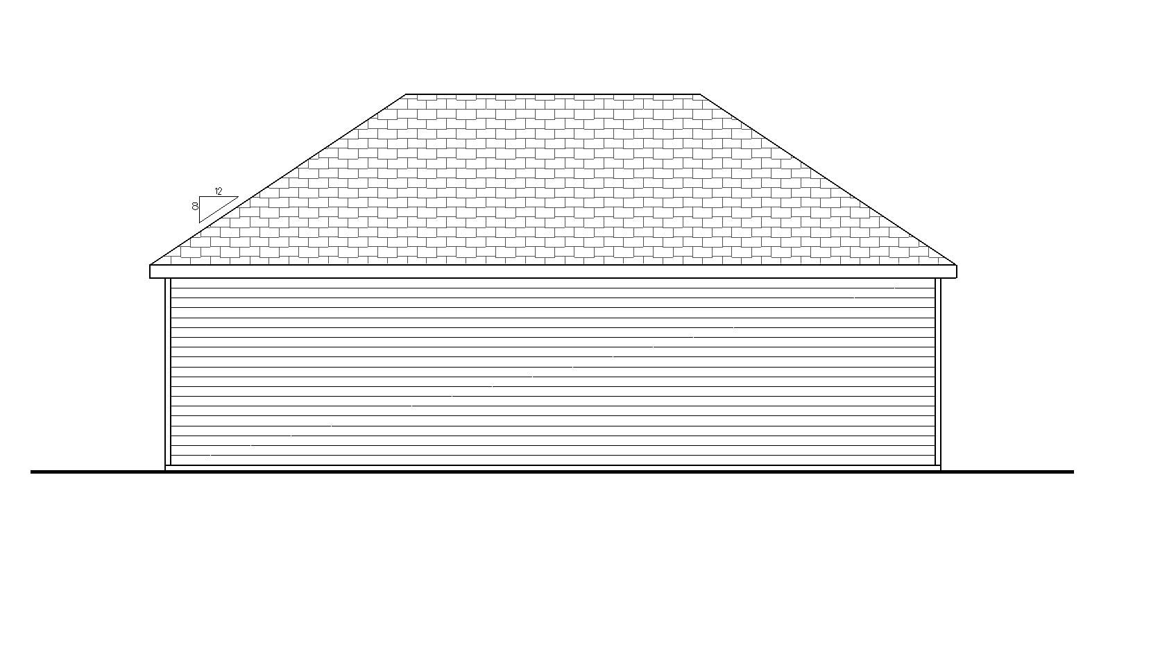 Home Plan Rear Elevation of this 0-Bedroom,988 Sq Ft Plan -100-1036
