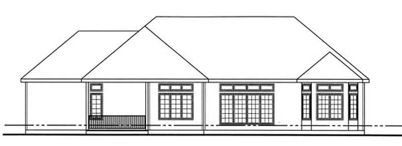 Home Plan Rear Elevation of this 2-Bedroom,2159 Sq Ft Plan -100-1039
