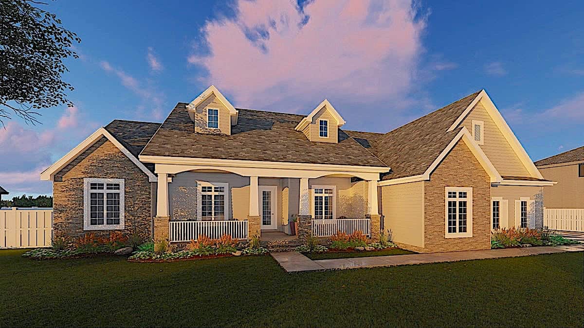 Cape Cod home (ThePlanCollection: Plan #100-1042)