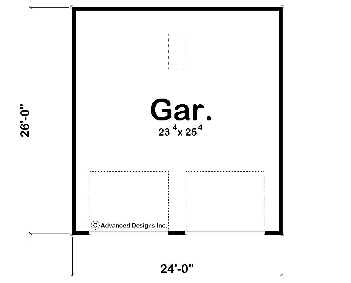 Floor Plan First Story of Garage Plan #100-1043