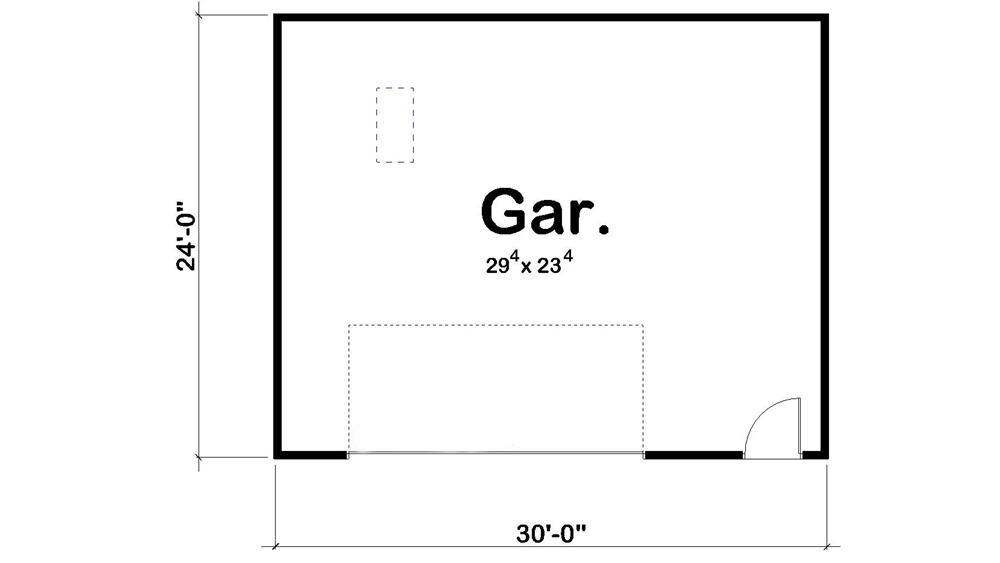 Floor Plan Garage of Garage Plan #100-1050