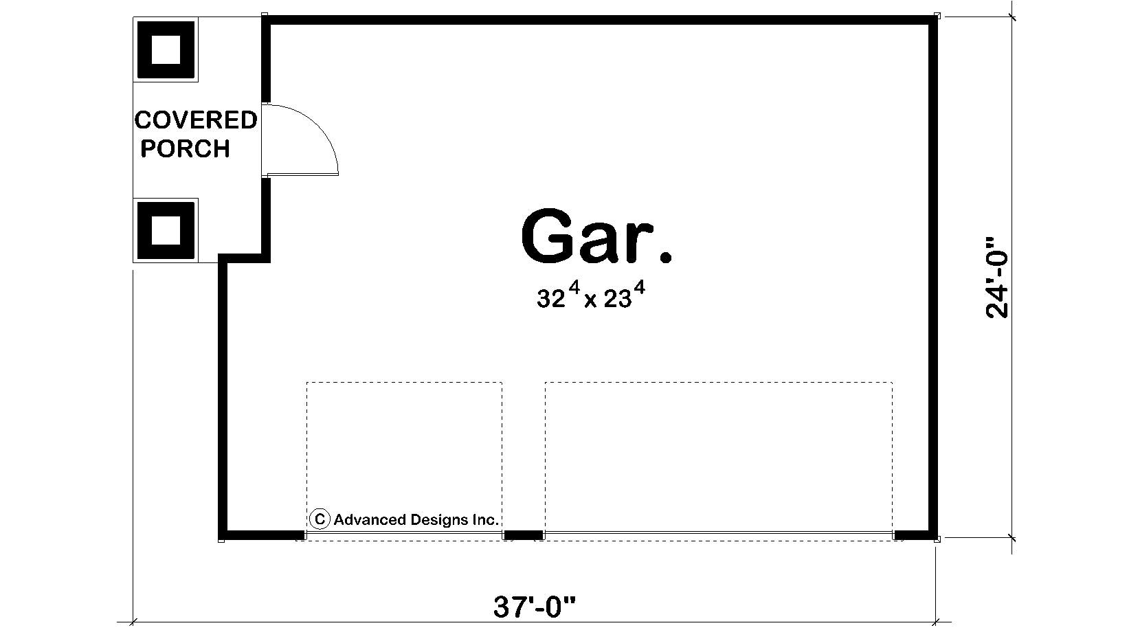 Floor Plan First Story of Garage Plan #100-1053