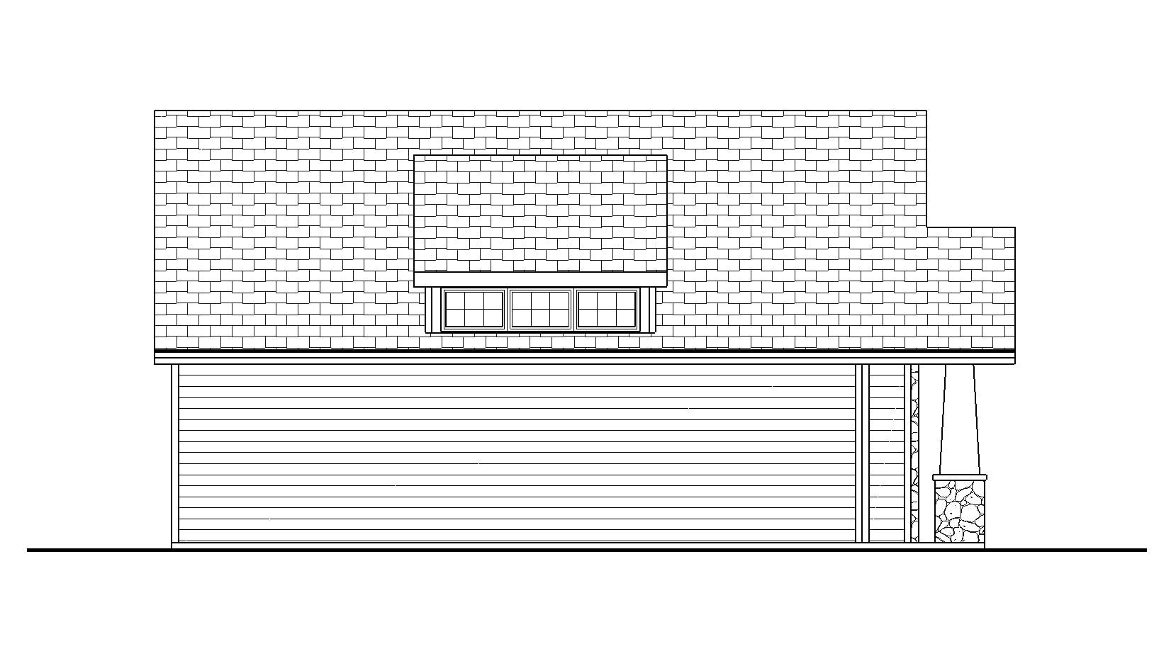 Home Plan Rear Elevation of this 0-Bedroom,50 Sq Ft Plan -100-1053