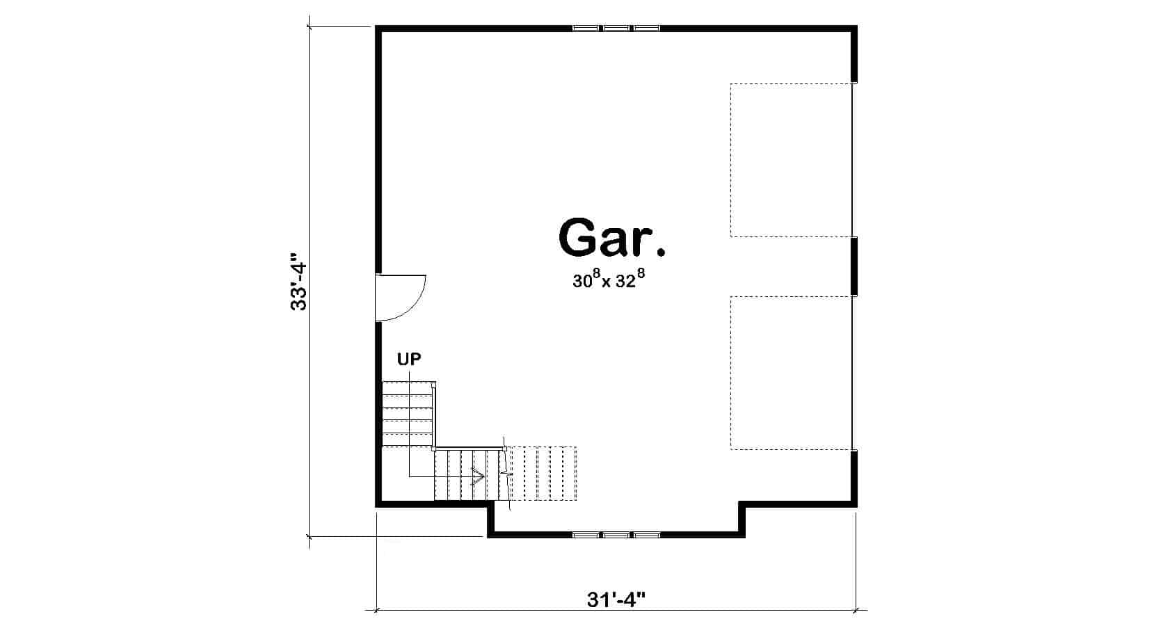 Floor Plan First Story of Garage w/Apartments Plan #100-1055