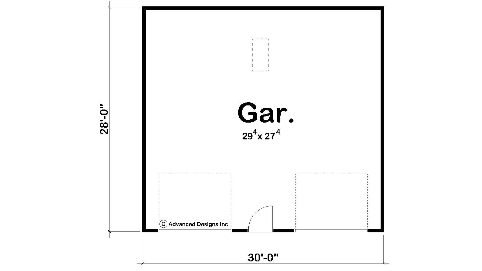 Floor Plan First Story of Garage Plan #100-1060