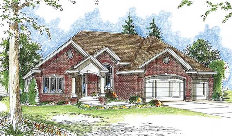Home Plan Front Elevation of this 1-Bedroom,1850 Sq Ft Plan -100-1061
