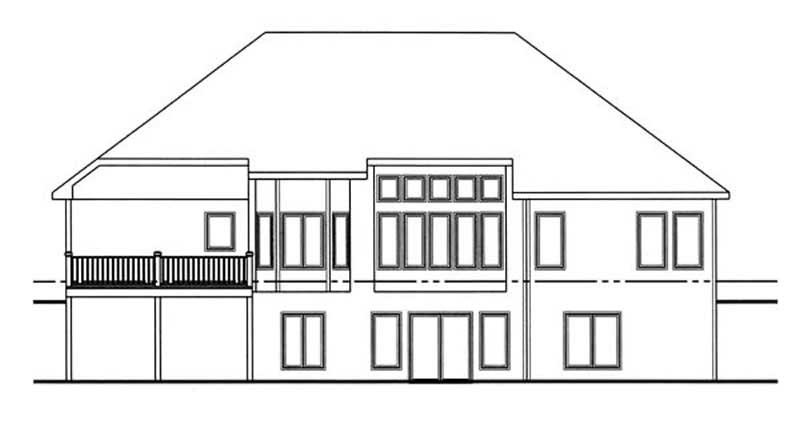 Home Plan Rear Elevation of this 1-Bedroom,1850 Sq Ft Plan -100-1061