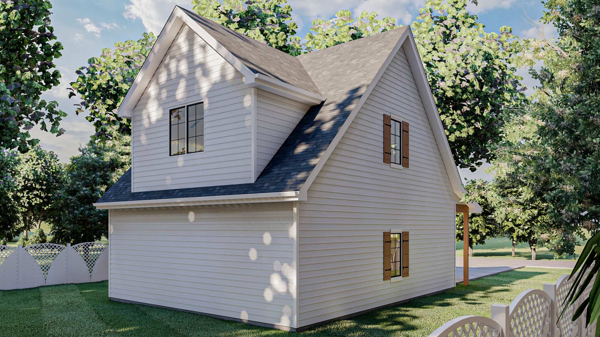 Home Plan Rear Elevation of this 0-Bedroom,756 Sq Ft Plan -100-1077