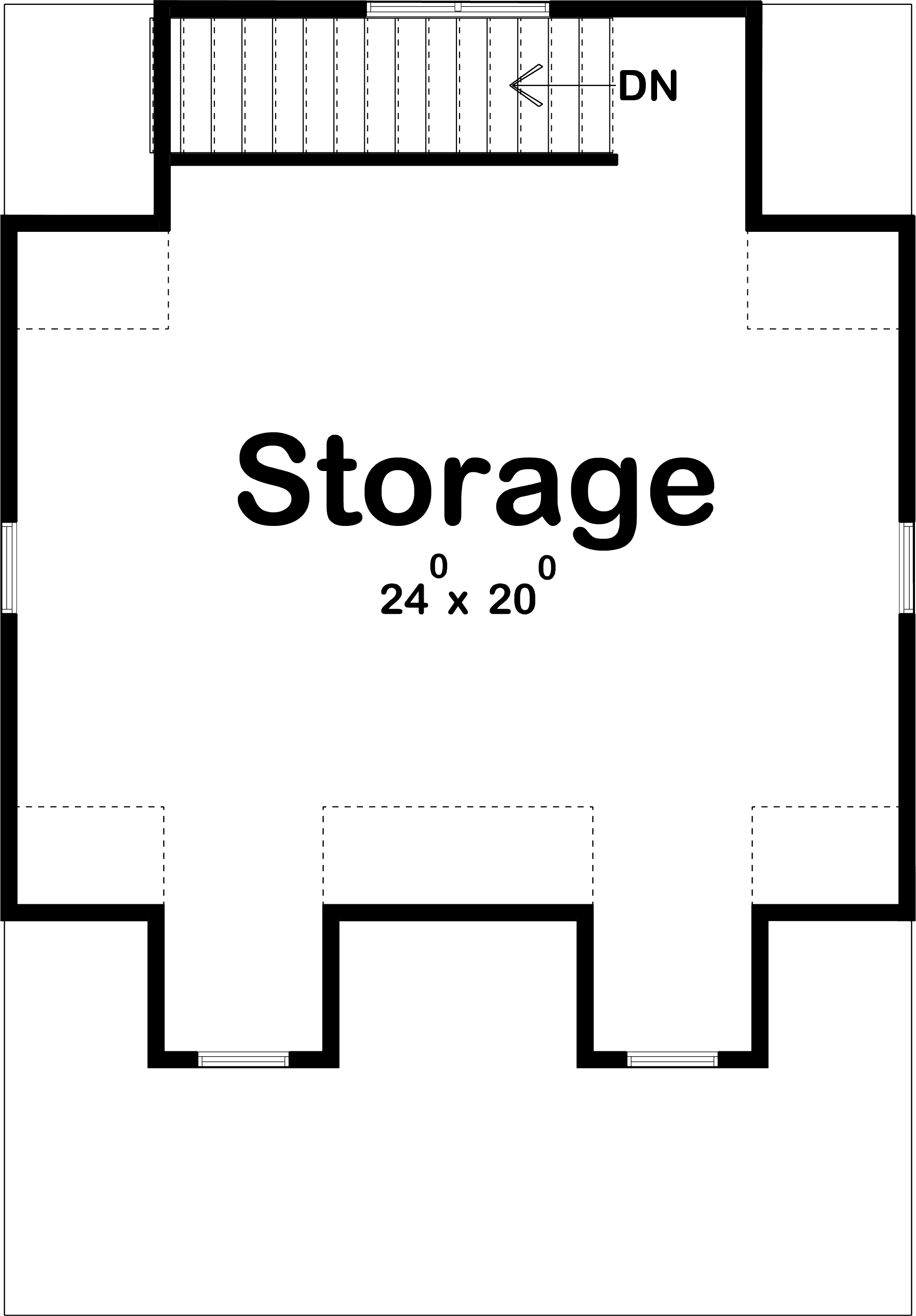 Upper Level of Garage w/Apartments Plan #100-1077