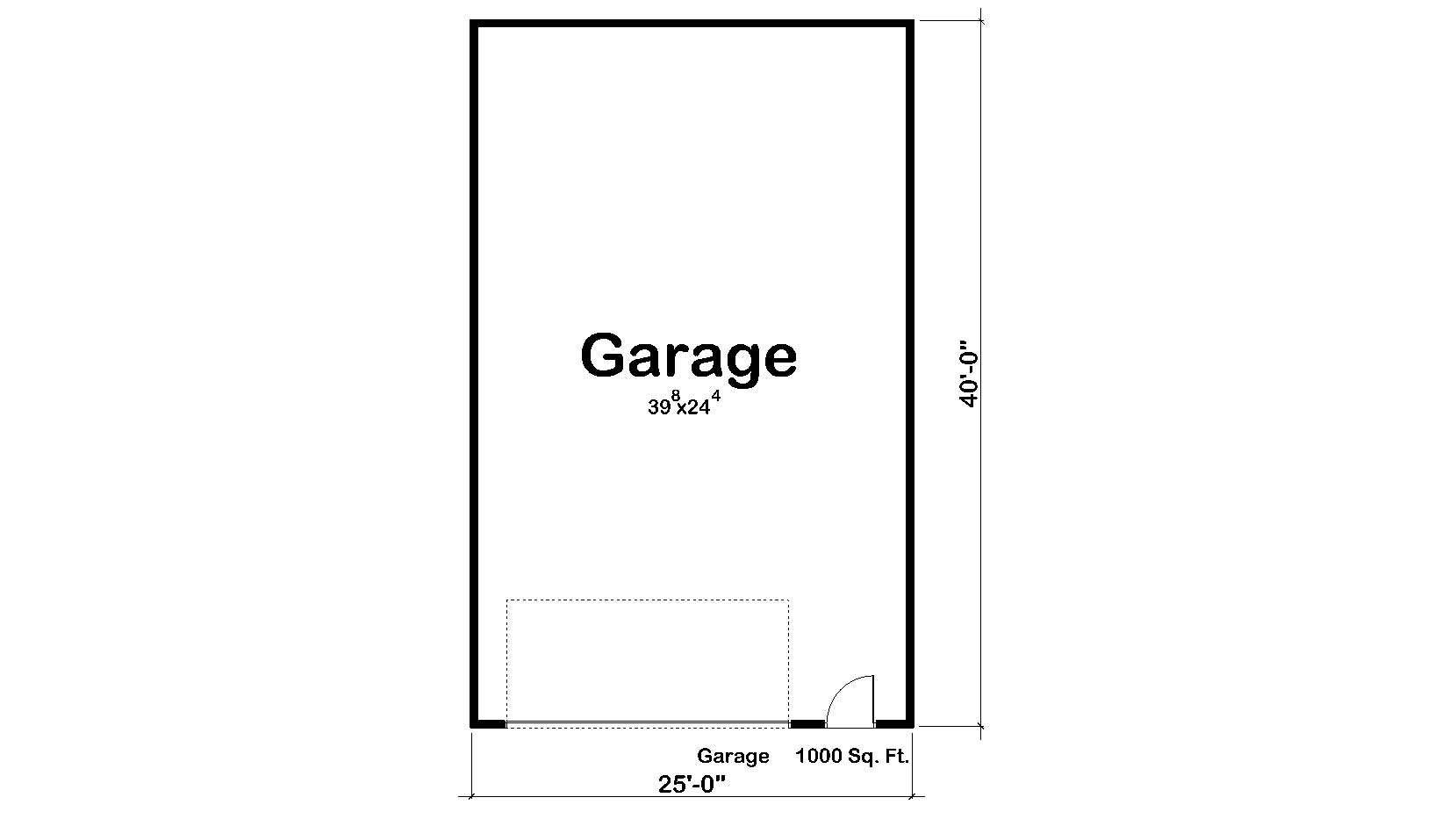 Floor Plan First Story of Garage Plan #100-1080