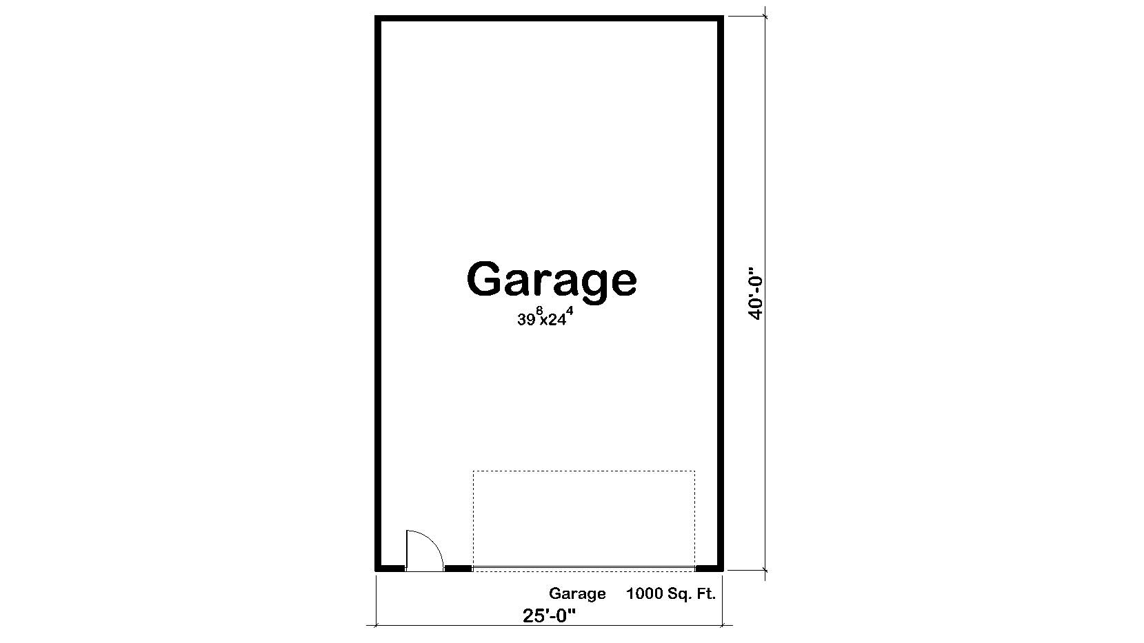 Floor Plan First Story of Garage Plan #100-1081