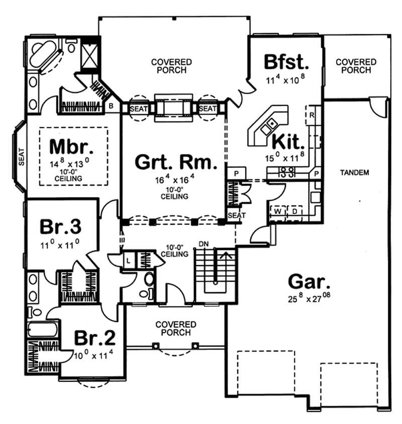 Floor Plan First Story of Small House Plans #100-1084