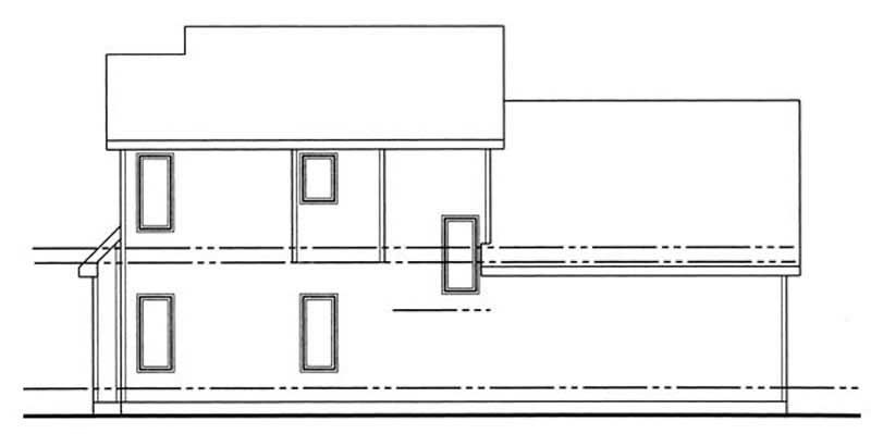 Home Plan Rear Elevation of this 3-Bedroom,1388 Sq Ft Plan -100-1085