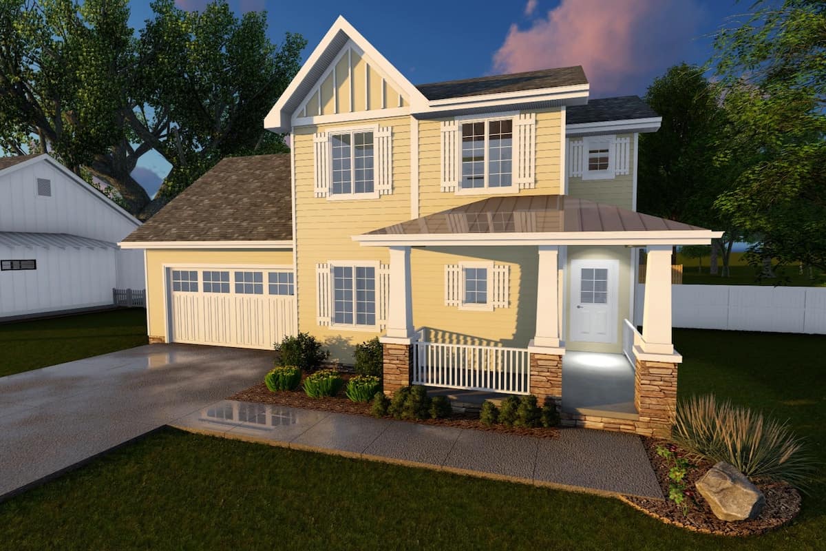 Traditional home (ThePlanCollection: Plan #100-1085)