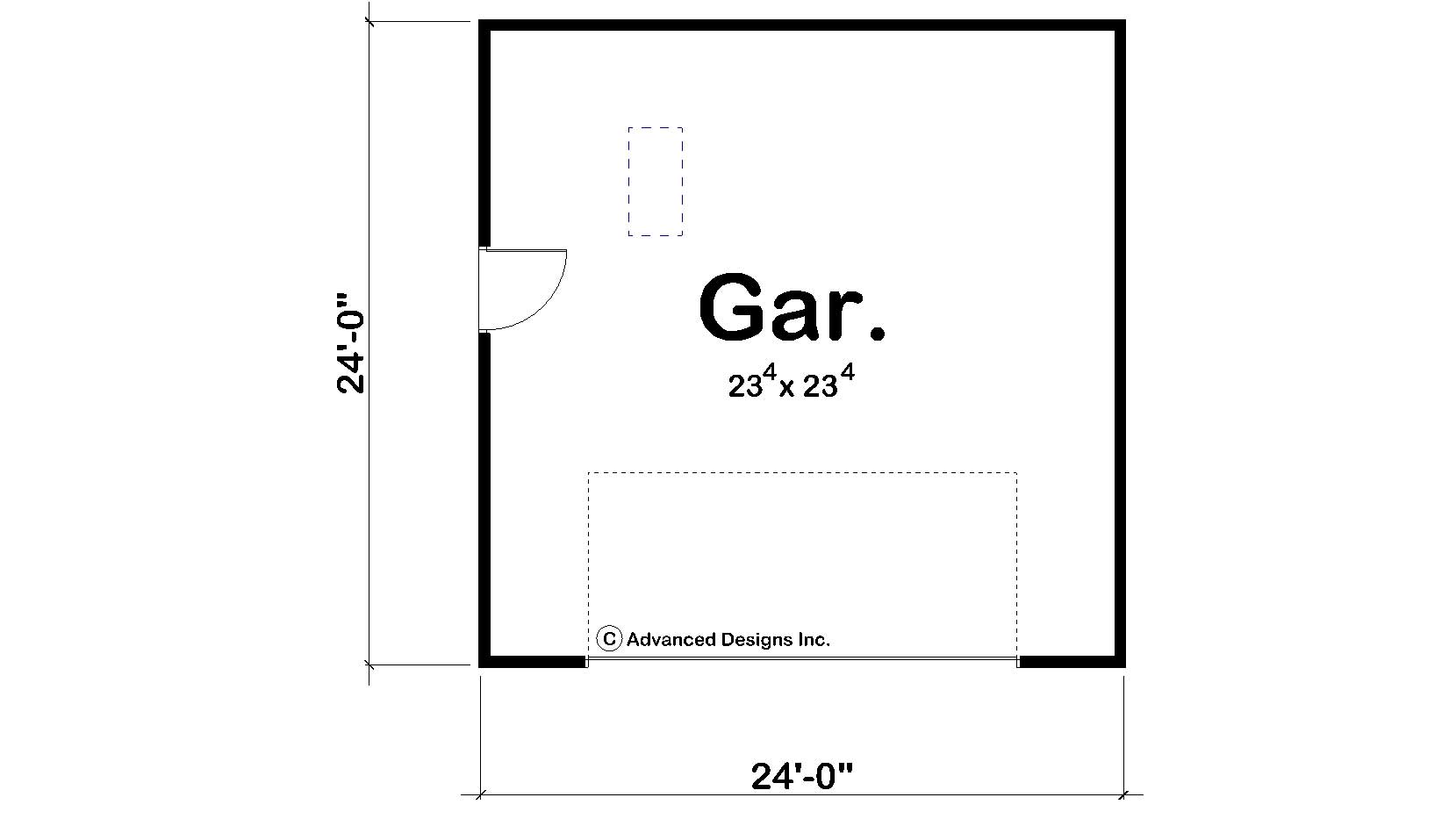 Floor Plan First Story of Garage Plan #100-1093