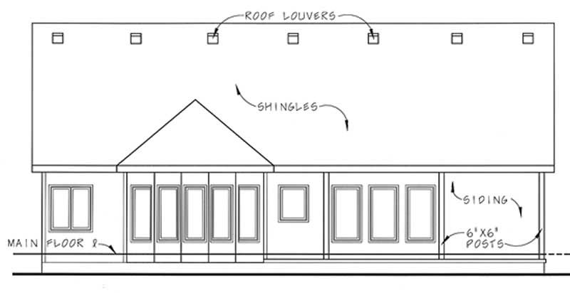 Home Plan Rear Elevation of this 2-Bedroom,1685 Sq Ft Plan -100-1094