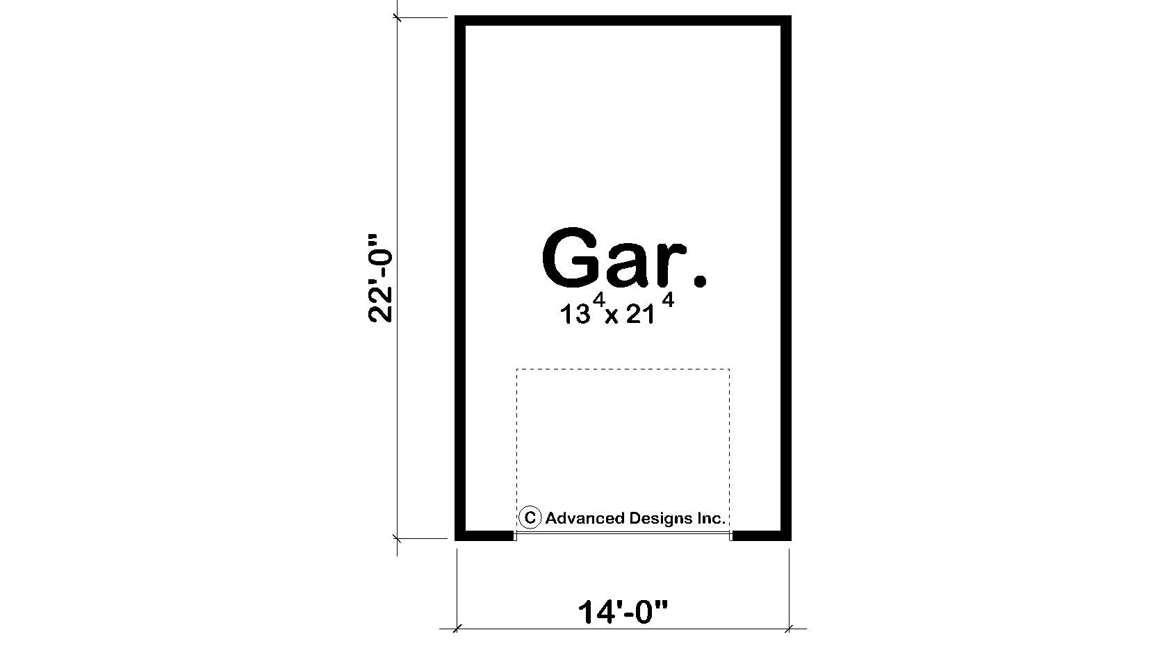 Floor Plan First Story of Garage Plan #100-1095