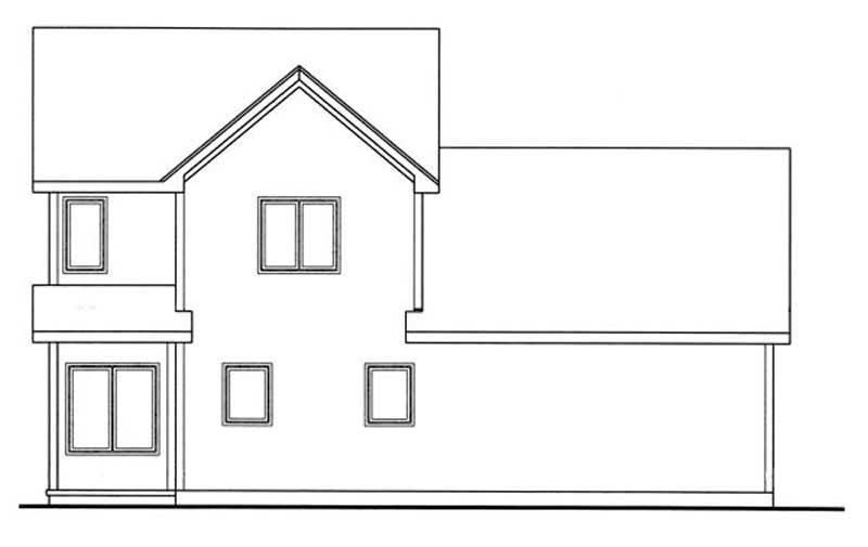 Home Plan Rear Elevation of this 3-Bedroom,1492 Sq Ft Plan -100-1099