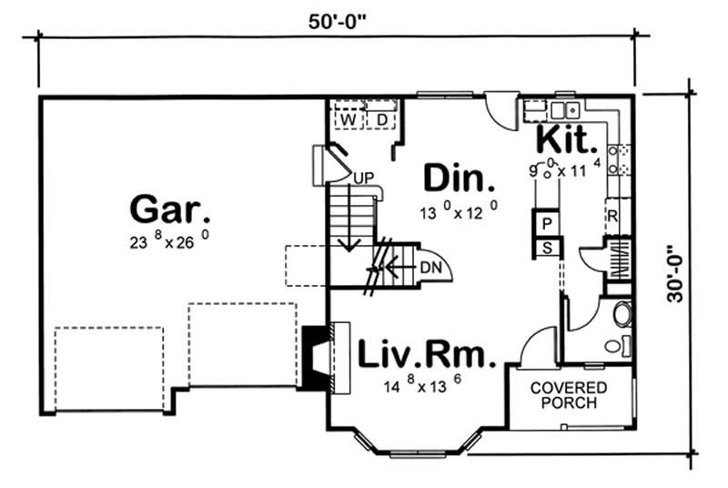 Floor Plan First Story of Small House Plans #100-1101