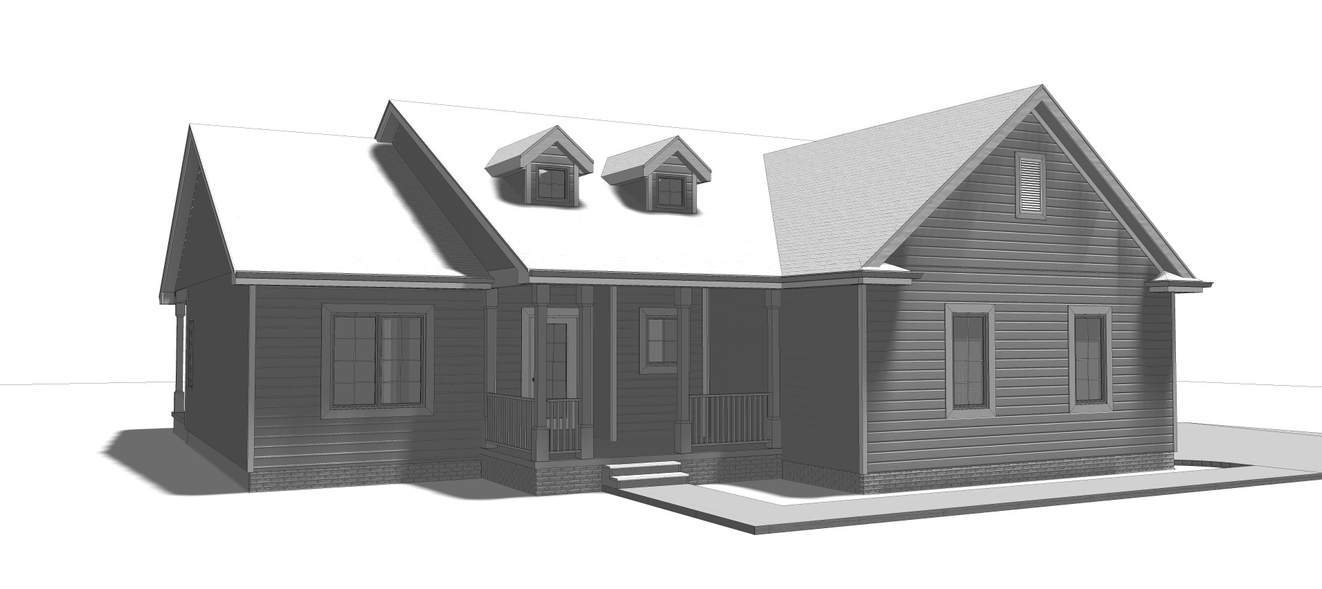 Front View of this 3-Bedroom, 1547 Sq Ft Plan - 100-1102