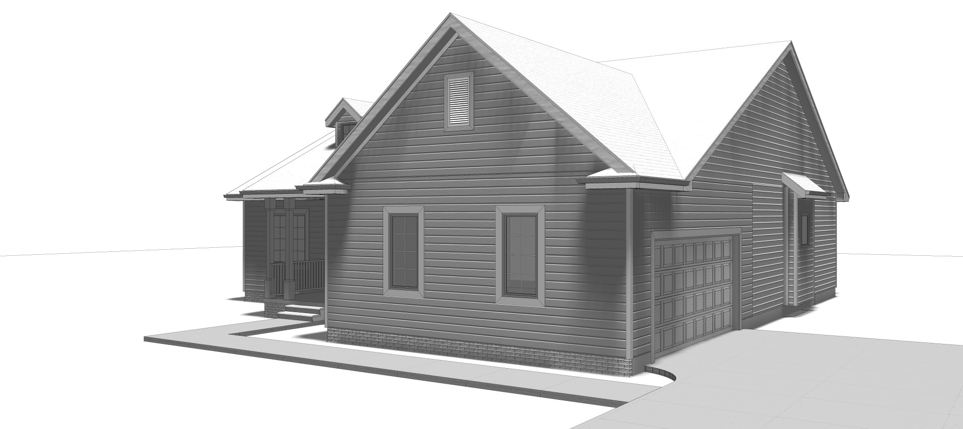 Right Side View of this 3-Bedroom, 1547 Sq Ft Plan - 100-1102