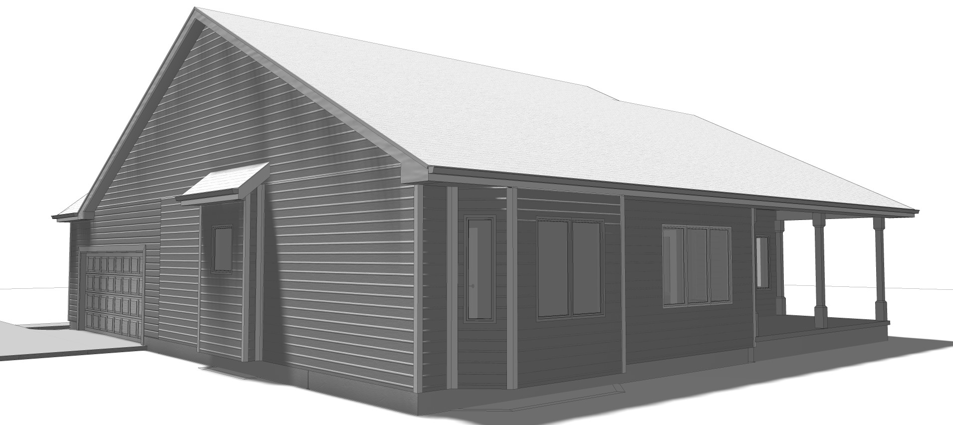 Rear View of this 3-Bedroom, 1547 Sq Ft Plan - 100-1102