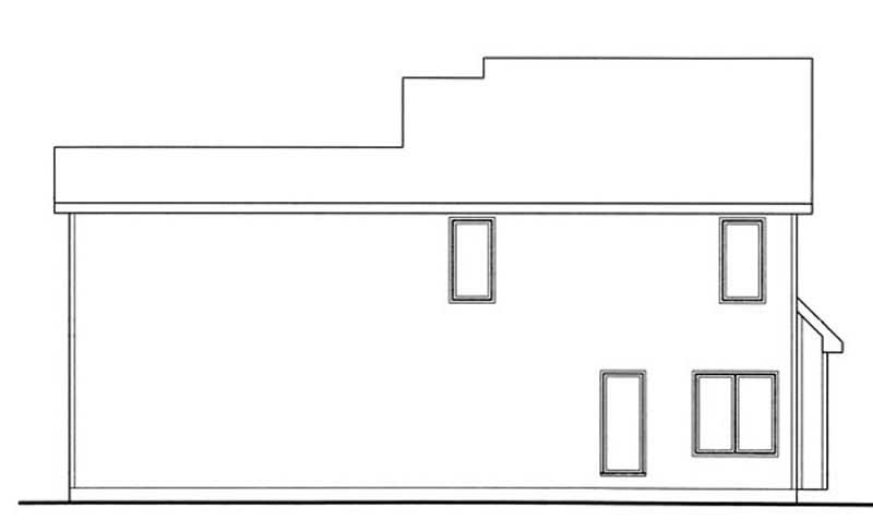 Home Plan Rear Elevation of this 3-Bedroom,1588 Sq Ft Plan -100-1103