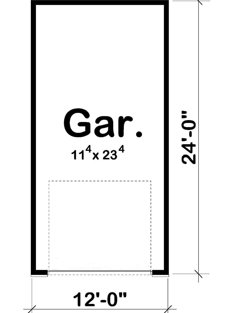 Floor Plan Garage of Garage Plan #100-1108