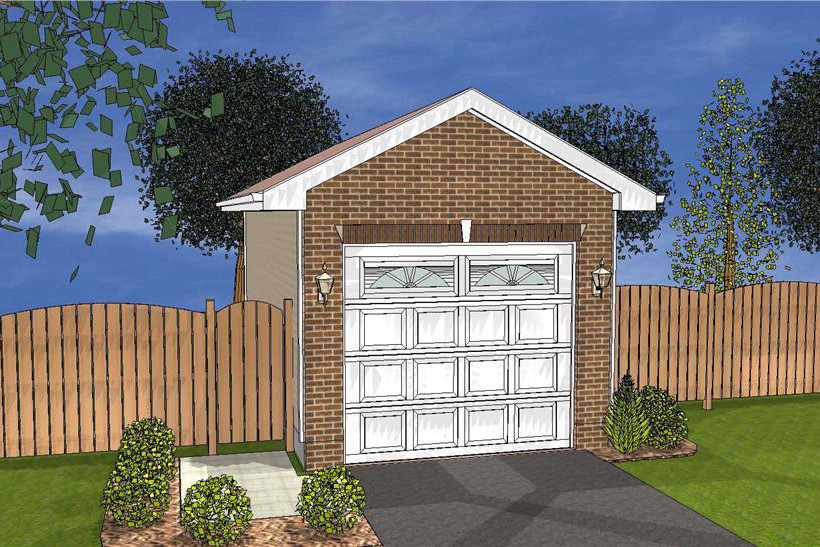 Color rendering of Traditional Garage Plan #100-1108.