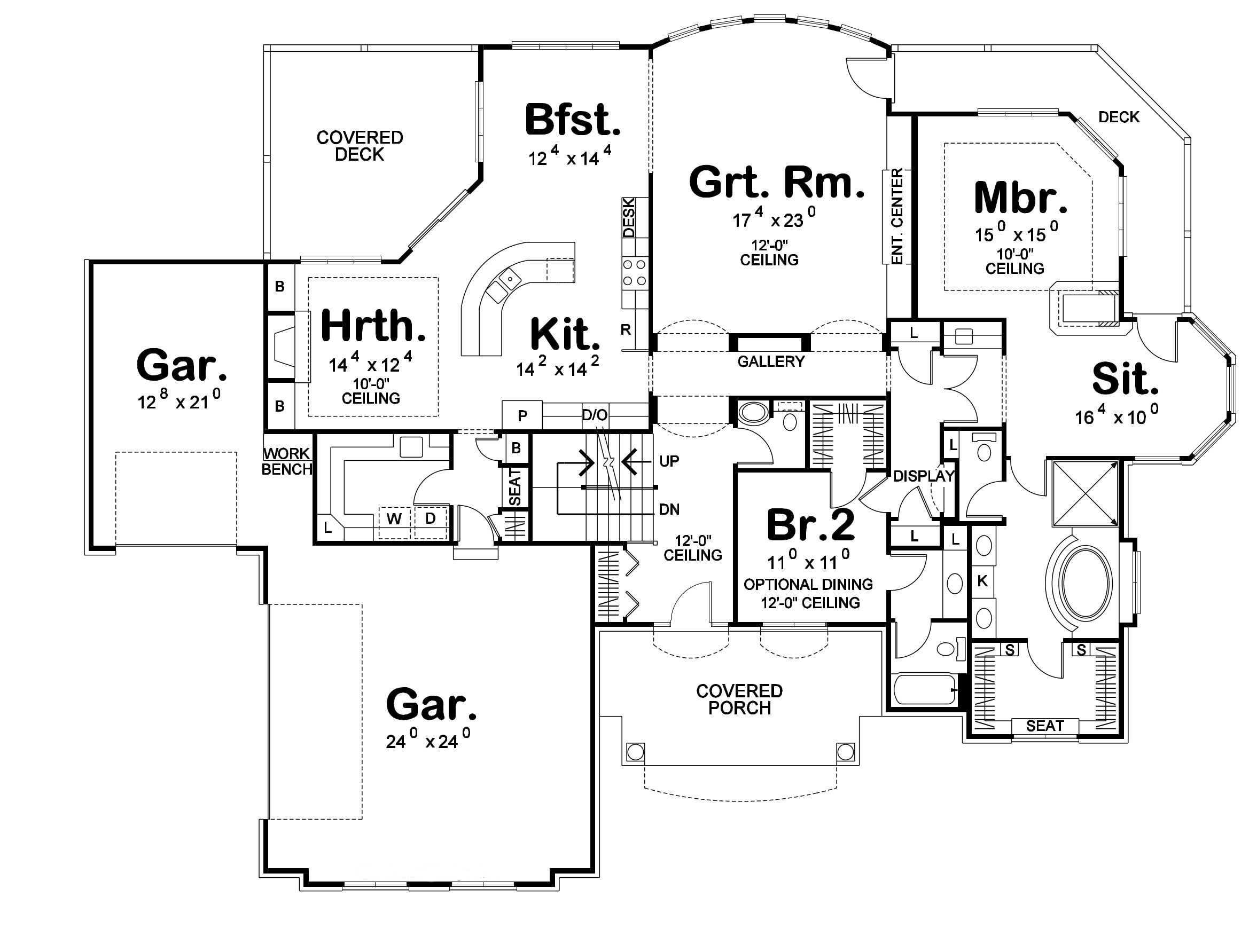 Floor Plan First Story of Ranch Plan #100-1111