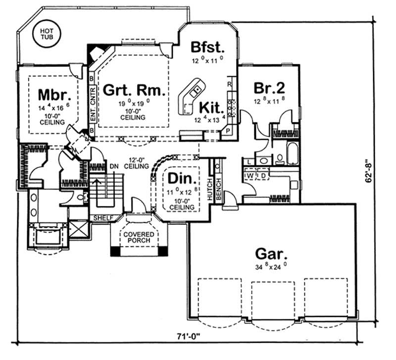 Floor Plan First Story of Mediterranean Plan #100-1112