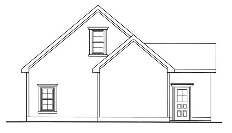 Home Plan Rear Elevation of this 0-Bedroom,1012 Sq Ft Plan -100-1116