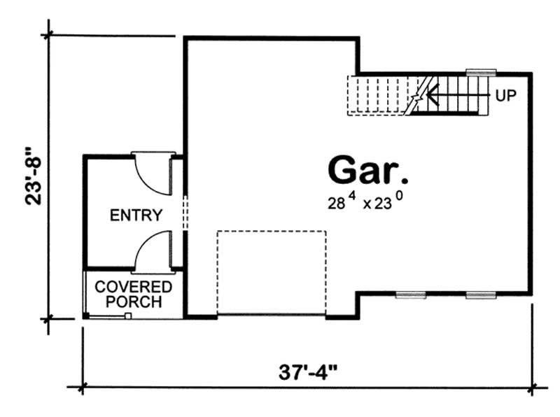 Floor Plan First Story of Garage Plan #100-1116