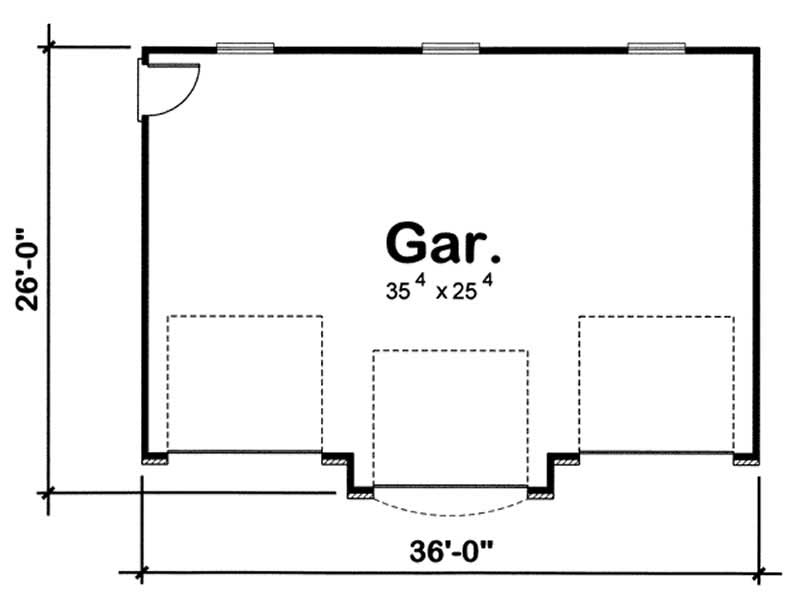 Floor Plan First Story of Garage Plan #100-1117