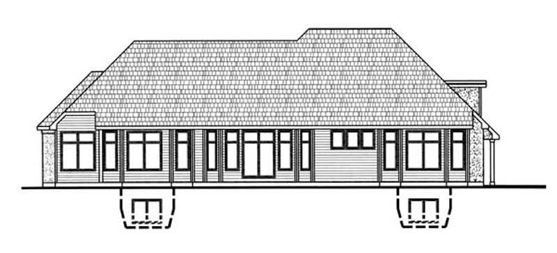Home Plan Rear Elevation of this 1-Bedroom,3365 Sq Ft Plan -100-1118