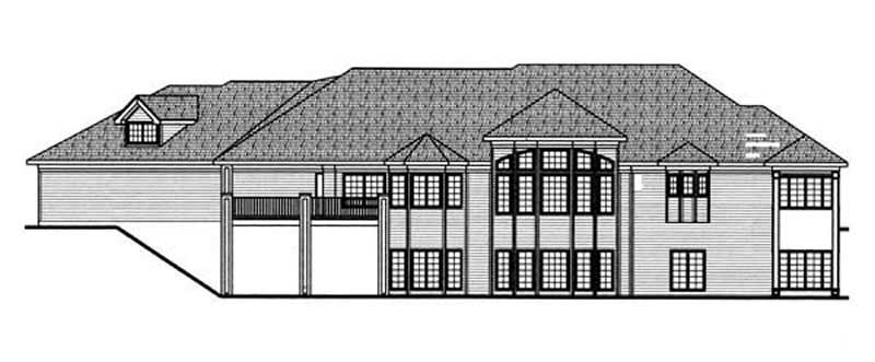 Home Plan Rear Elevation of this 2-Bedroom,3242 Sq Ft Plan -100-1120