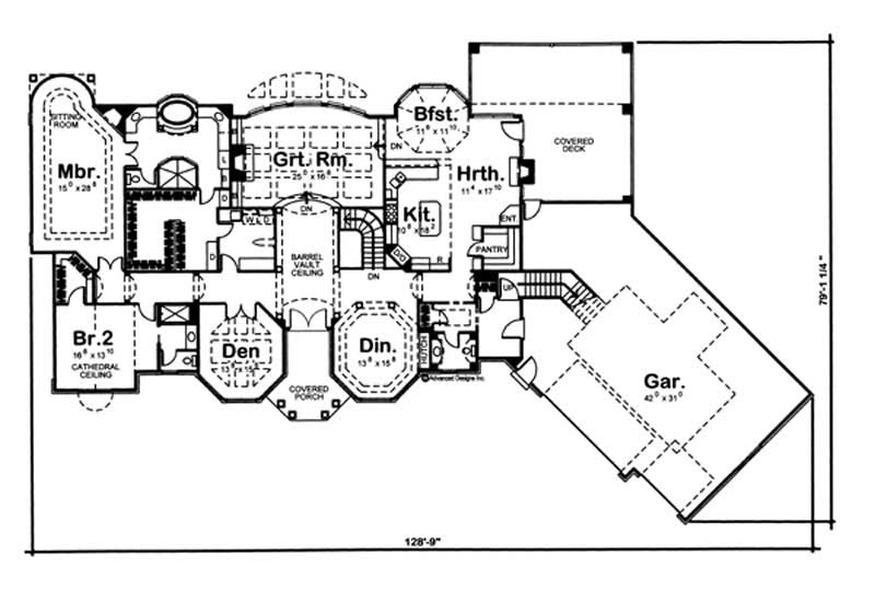Floor Plan First Story of European Plan #100-1120