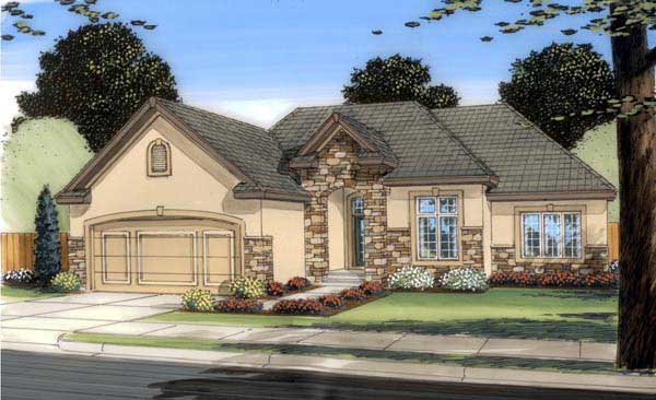 Front View of this 3-Bedroom, 1688 Sq Ft Plan - 100-1125