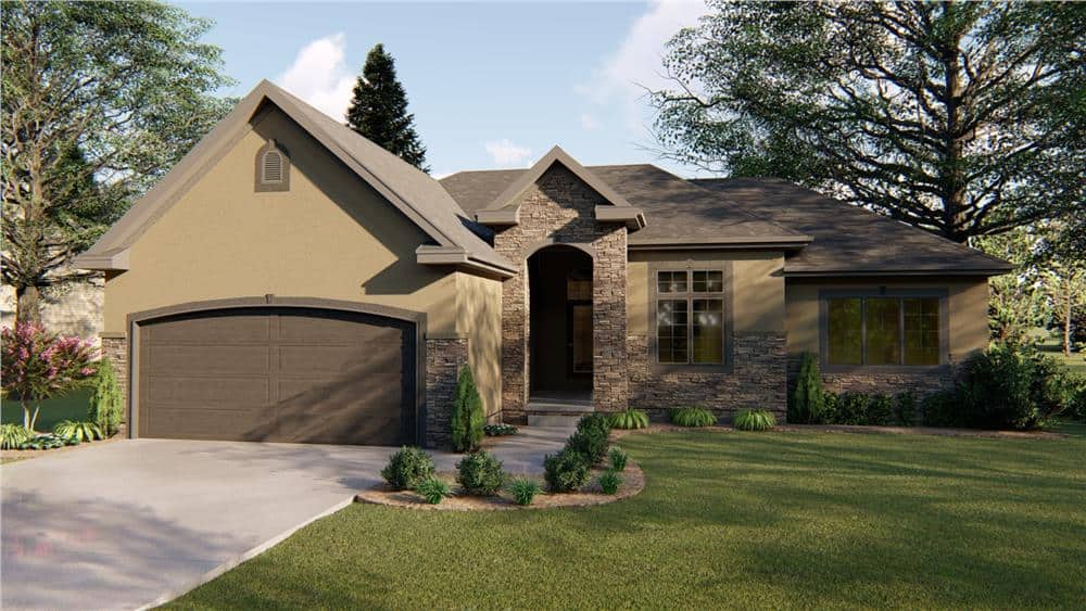 Front View of this 3-Bedroom, 1688 Sq Ft Plan - 100-1125