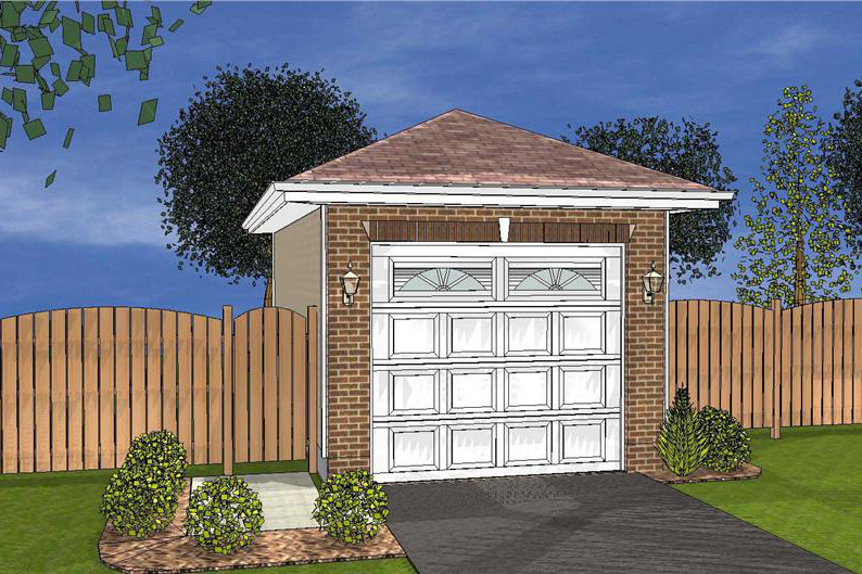 This is aa artist's rendering of Garage Plan #100-1128.