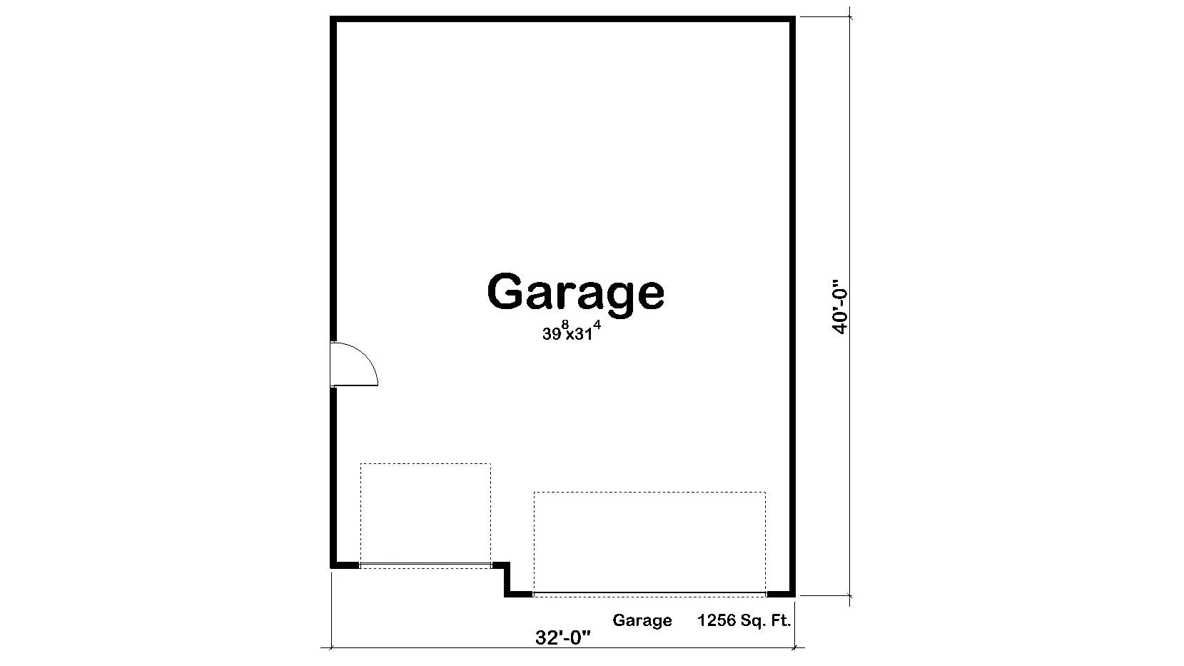 Floor Plan First Story of Garage Plan #100-1131