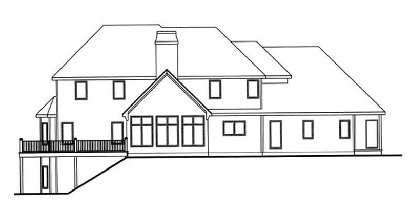 Home Plan Rear Elevation of this 5-Bedroom,3082 Sq Ft Plan -100-1132