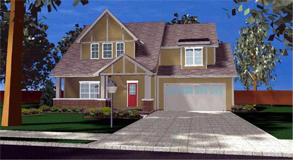 Front View of this 4-Bedroom, 1827 Sq Ft Plan - 100-1136